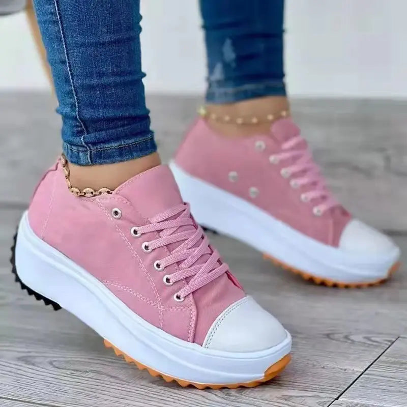 Fashionable Women's Lace Up Sneakers