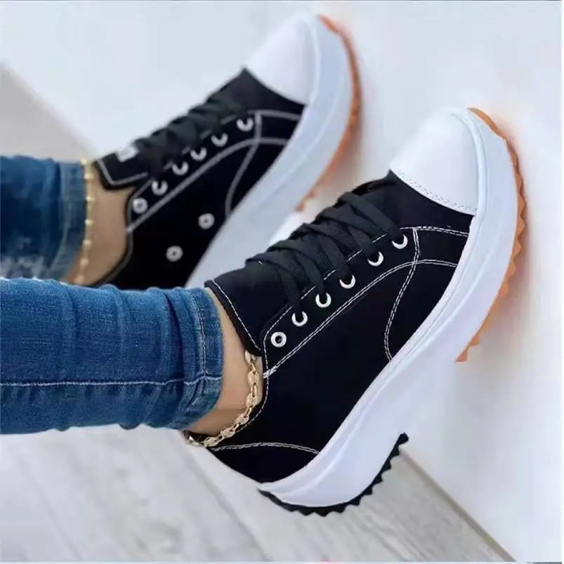 Fashionable Women's Lace Up Sneakers