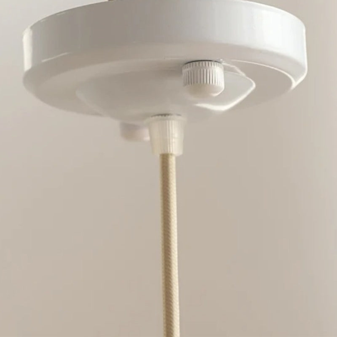 Stylish White Ceramic Pendant Light with Textured Shade