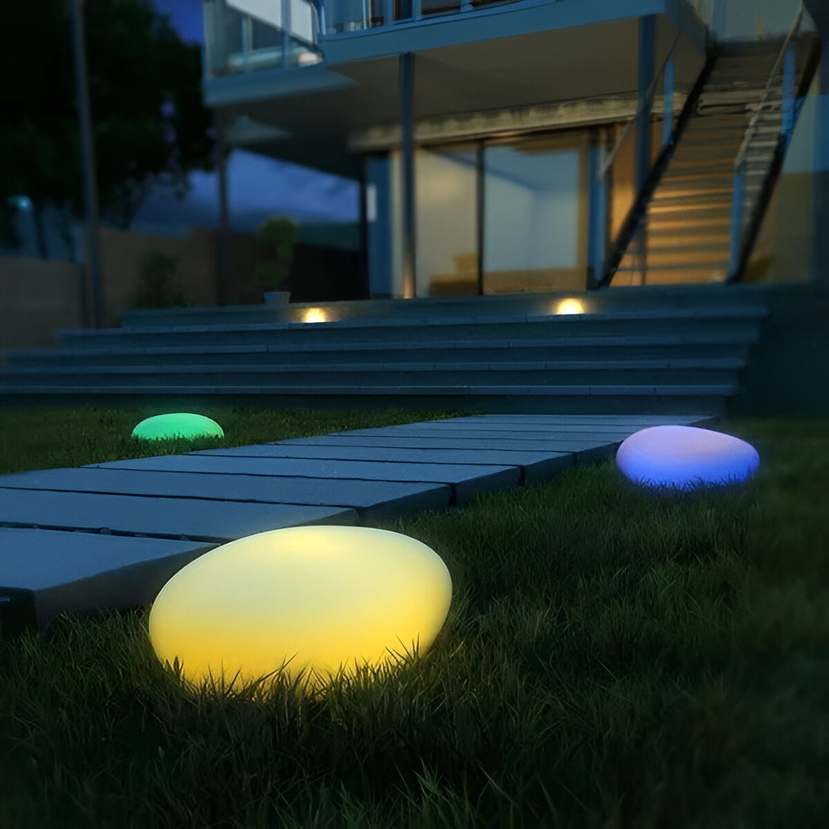 Solar Powered Outdoor Stone Lamp