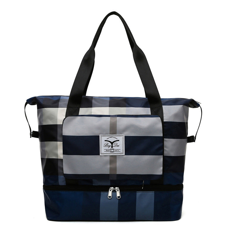 Large Checked Travel Duffel Bag with Extra Space