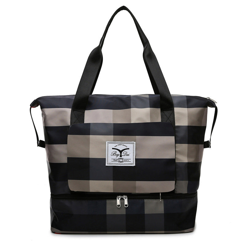Large Checked Travel Duffel Bag with Extra Space