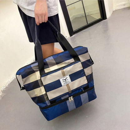 Large Checked Travel Duffel Bag with Extra Space