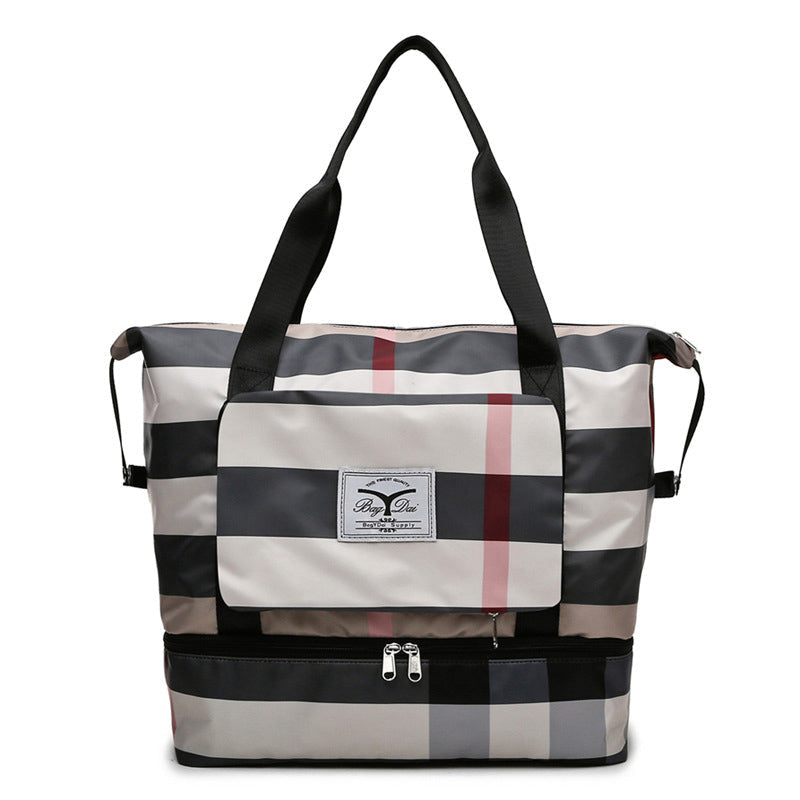 Large Checked Travel Duffel Bag with Extra Space