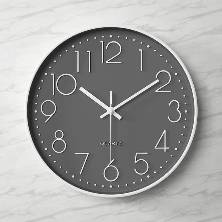 Big Clear Wall Clock - Simple Modern Office Decor - Luxicro