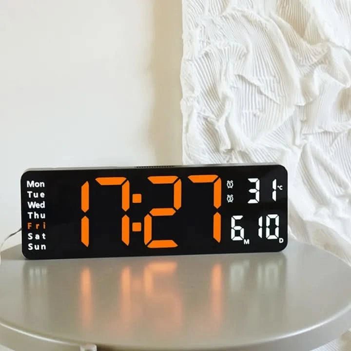Big LED Clock with Nightlight and Dimmable Display