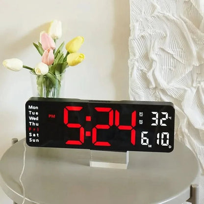Big LED Clock with Nightlight and Dimmable Display