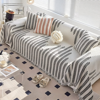 Green Floral Pattern Couch Slipcover