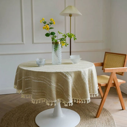 Vintage Floral Circular Table Cover