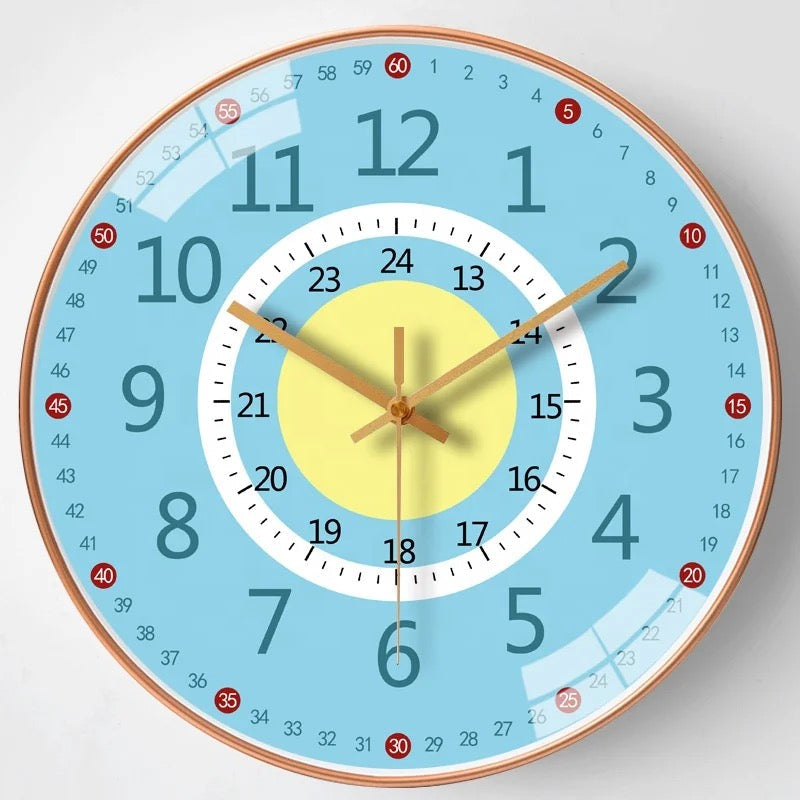 Fun Kids Wall Clock - Educational Silicone Design, 8 Inches