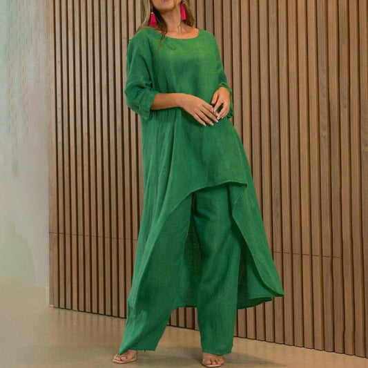 Breathable Summer Women's 2 Piece Linen Set - Luxicro