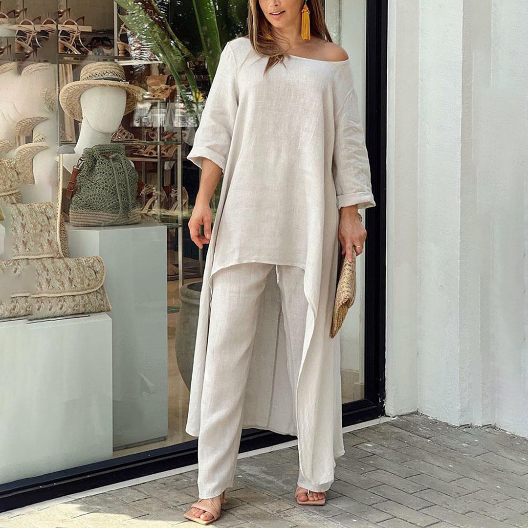 Breathable Summer Women's 2 Piece Linen Set