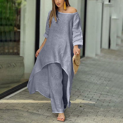 Breathable Summer Women's 2 Piece Linen Set