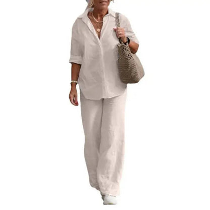 Classic Linen Pantsuit for Women - Luxicro