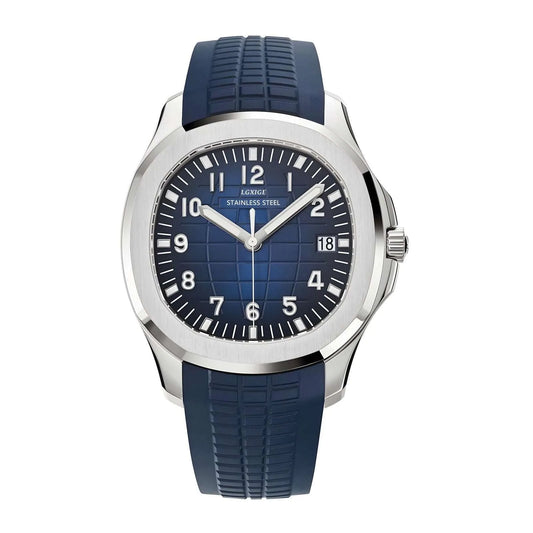 41mm Casual Sports Watch - Round Case, Rubber Strap - Luxicro