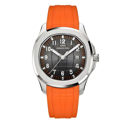 41mm Casual Sports Watch - Round Case, Rubber Strap