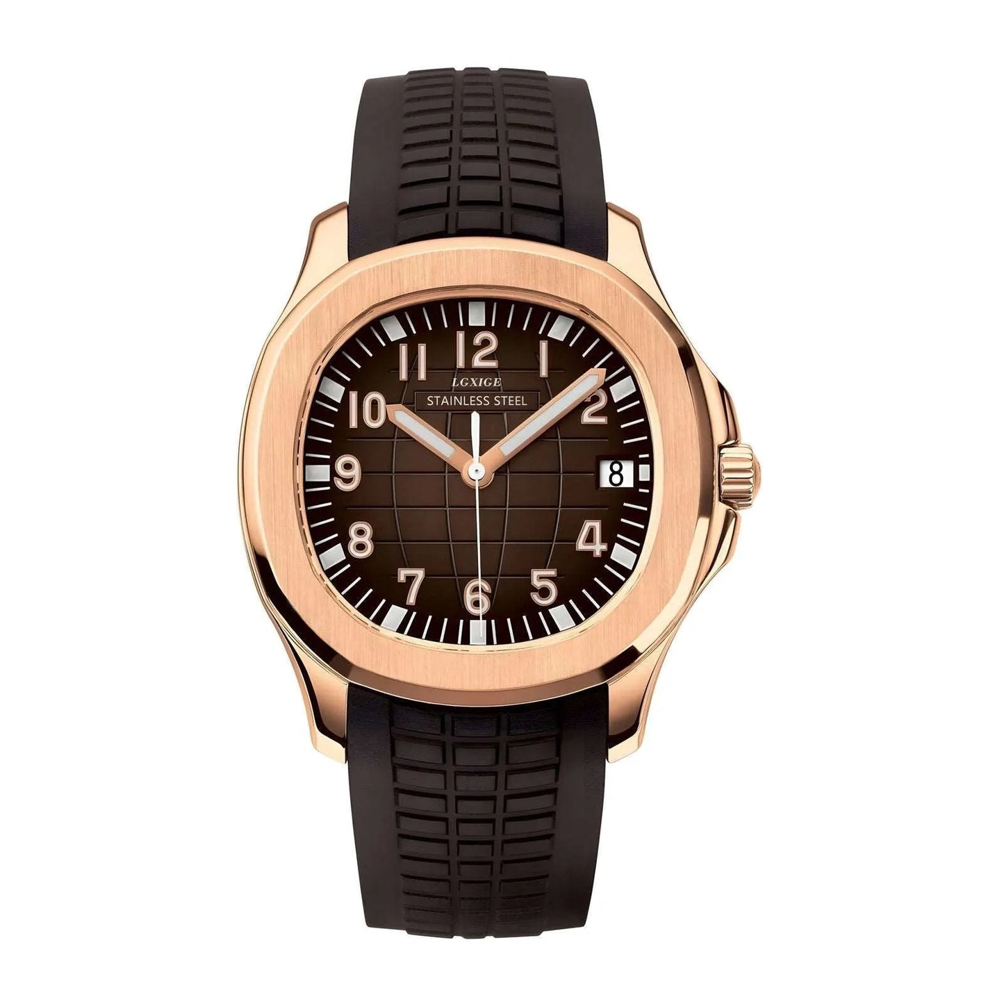 41mm Casual Sports Watch - Round Case, Rubber Strap