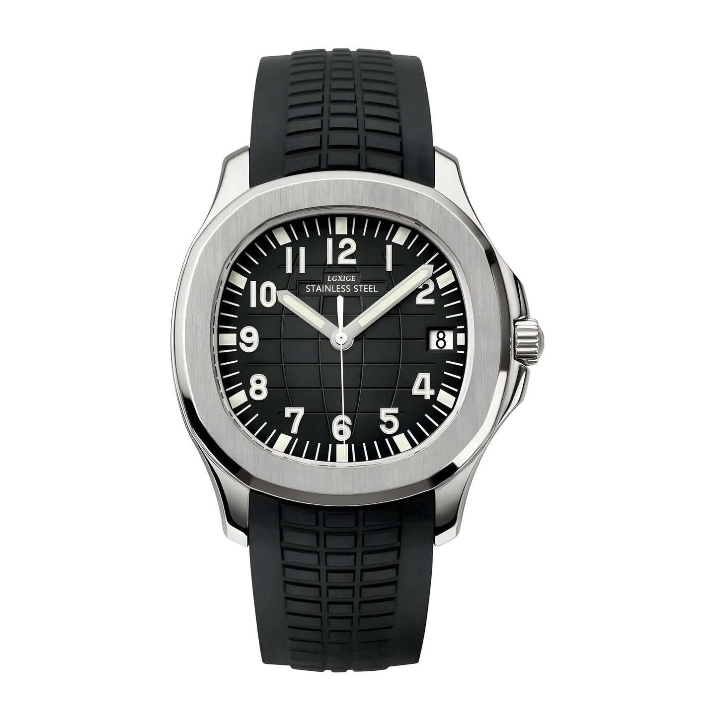 41mm Casual Sports Watch - Round Case, Rubber Strap