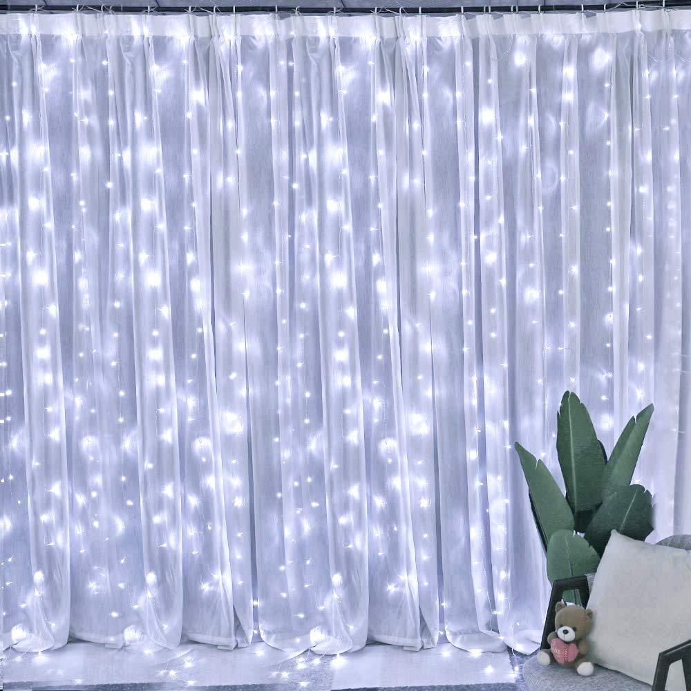 Warm String Lights Window Curtain