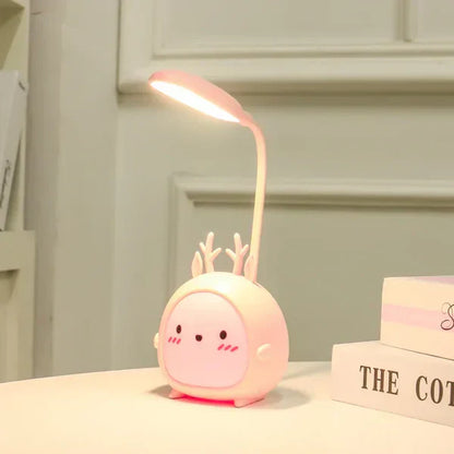 Safe Childrens Bedroom Table Lamp with USB Night Light