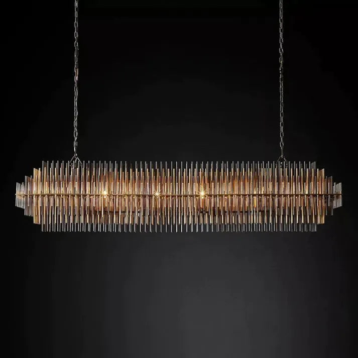 Luxury Crystal Metal Rectangular Chandelier
