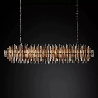 Luxury Crystal Metal Rectangular Chandelier
