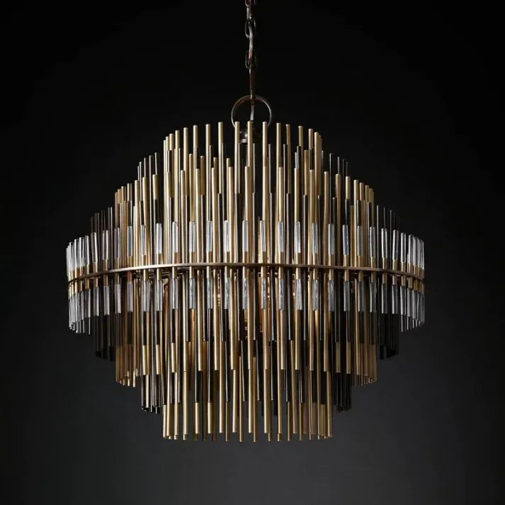 Luxury Crystal Metal Rectangular Chandelier