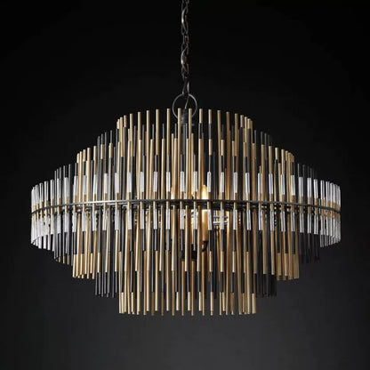 Luxury Crystal Metal Rectangular Chandelier