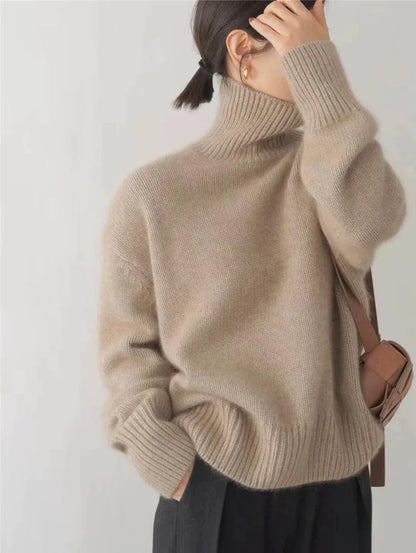 Soft Relaxed Fit Women's Turtleneck Jumper