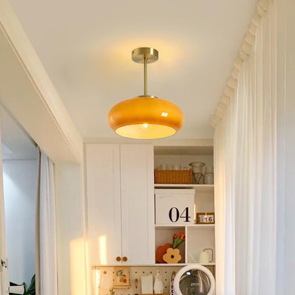 Soft Glow Pendant Lamp with Warm Amber Shade - Luxicro