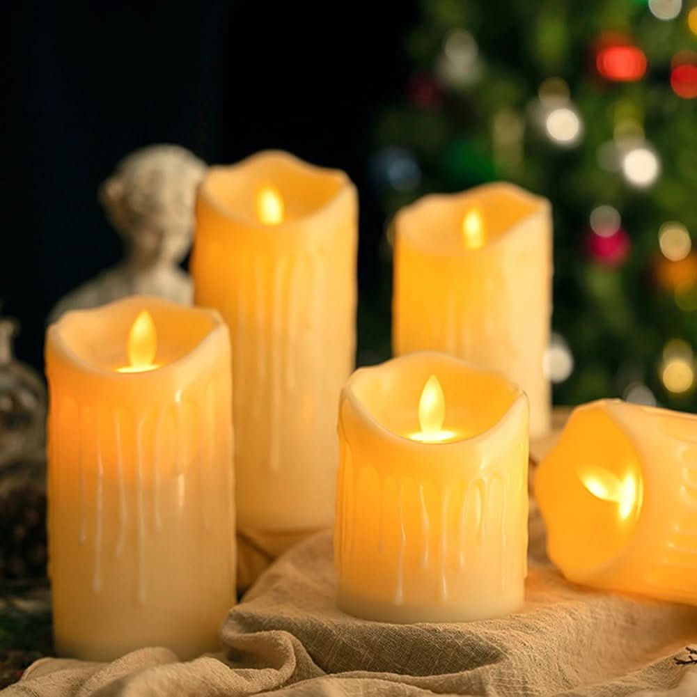 Classic Flickering White LED Candles