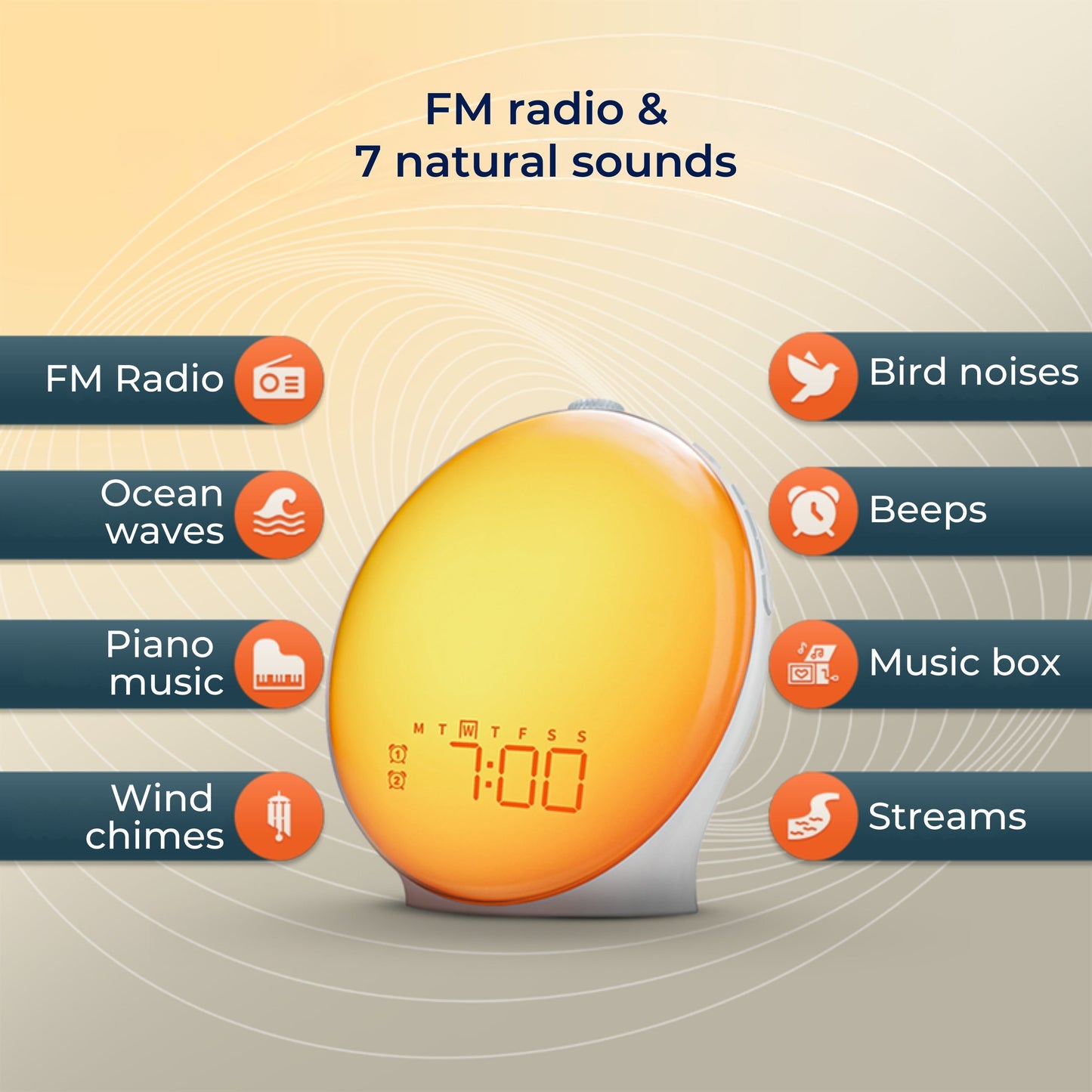 Simulated Sunrise Wake Up Light Alarm Clock
