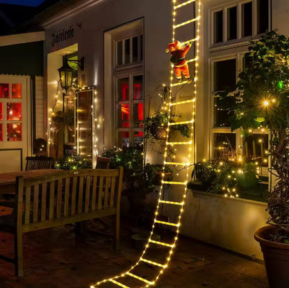 Bright Christmas Yard Decor Santa Ladder Light Display - Luxicro