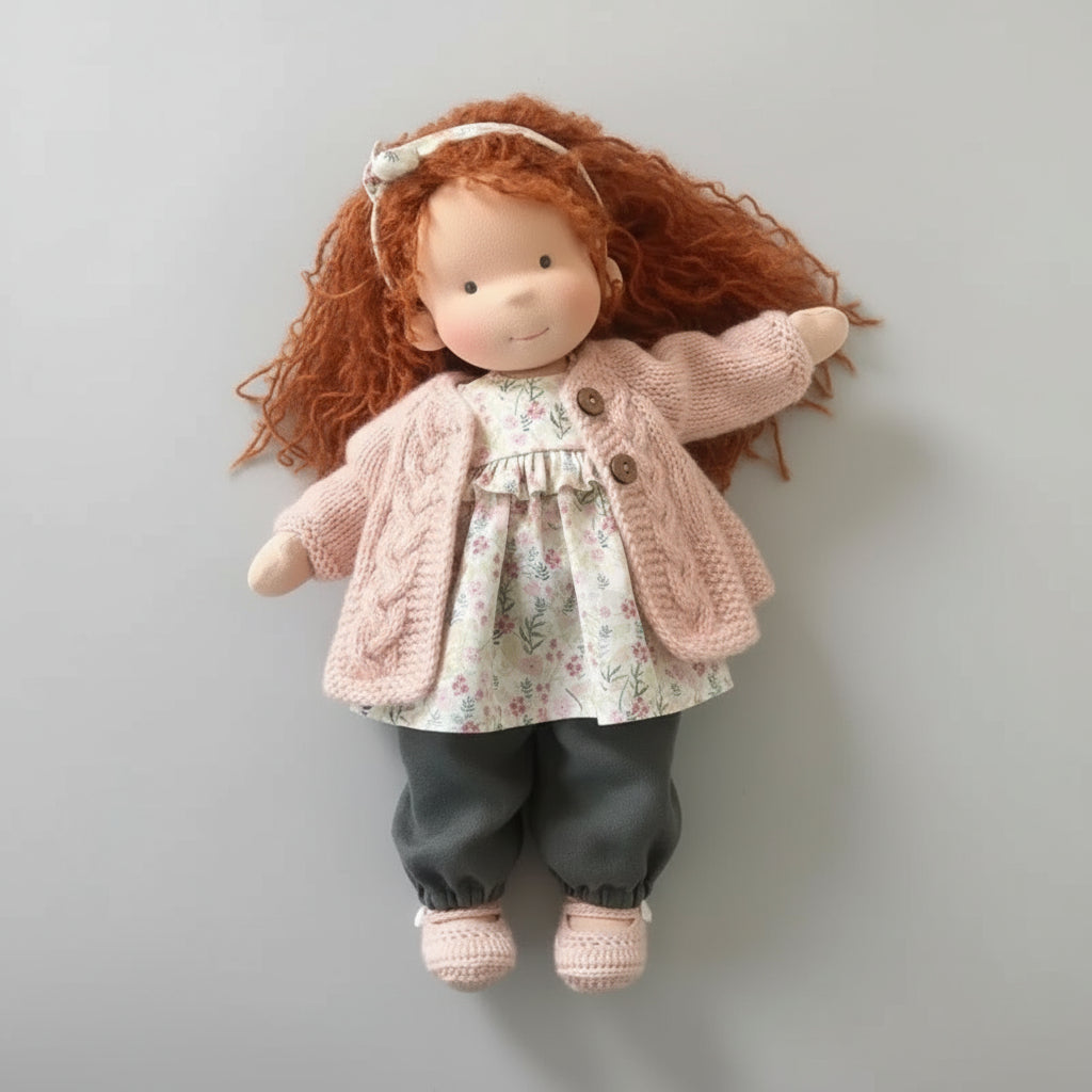 Soft Handmade Waldorf Doll for Kids Creative Play