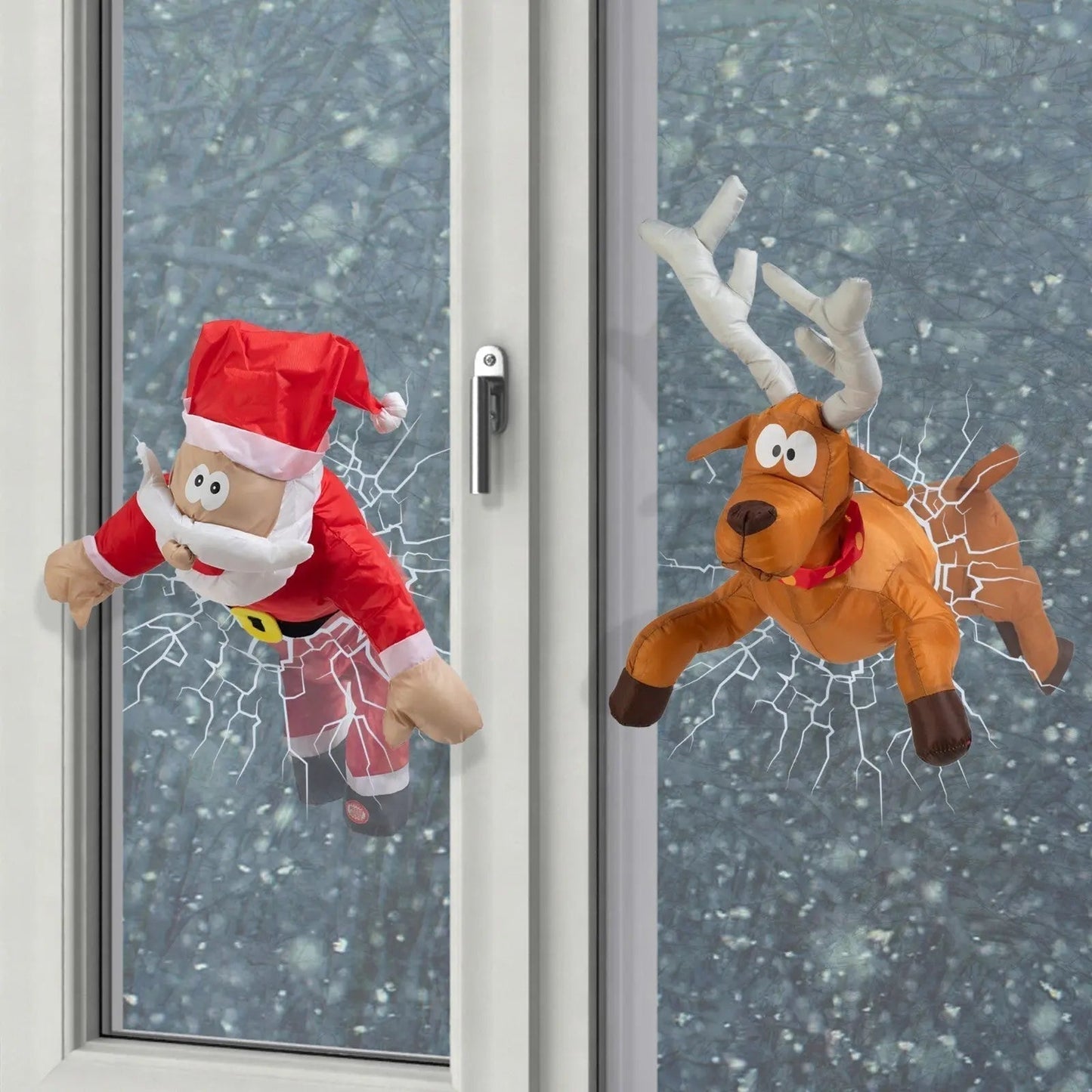 Fun Animated Santa Window Decor - Luxicro