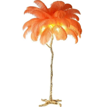 Elegant Plush Feather Standing Lamp