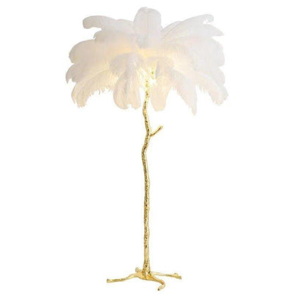 Elegant Plush Feather Standing Lamp