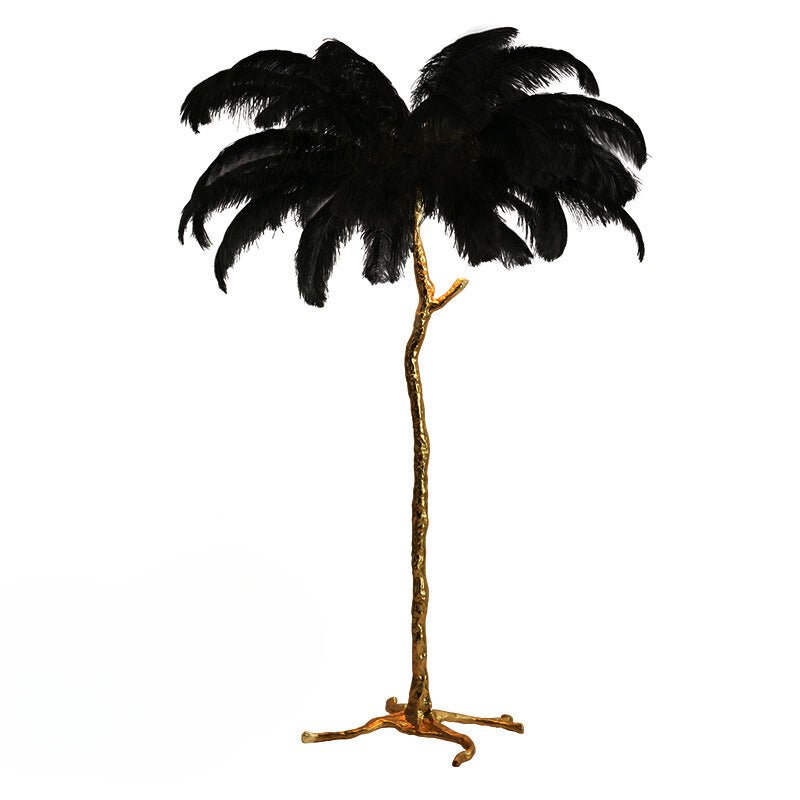 Elegant Plush Feather Standing Lamp