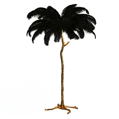 Elegant Plush Feather Standing Lamp