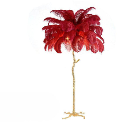 Elegant Plush Feather Standing Lamp