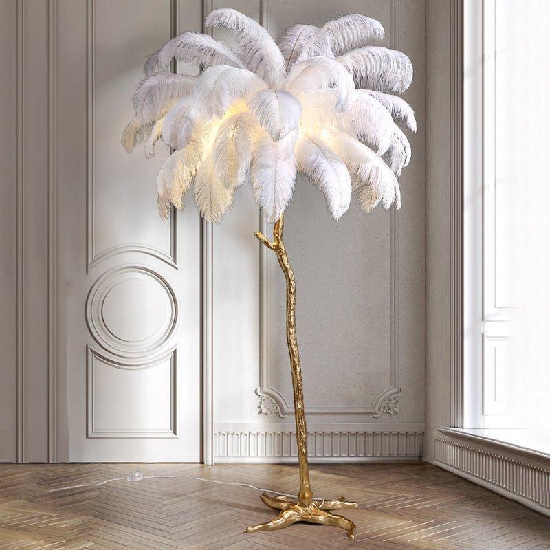 Elegant Plush Feather Standing Lamp - Luxicro
