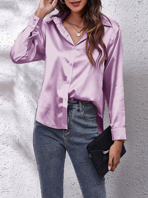 Slim Fit Men's Silk Dress Shirt