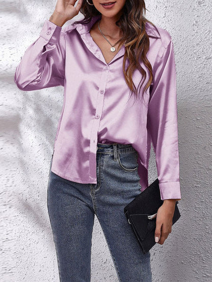 Slim Fit Men's Silk Dress Shirt