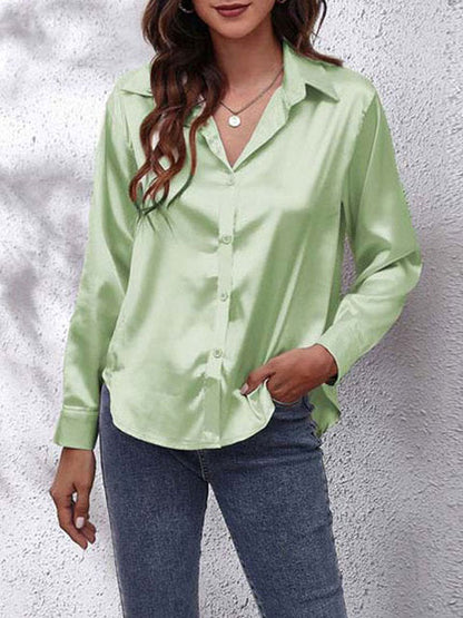 Slim Fit Men's Silk Dress Shirt