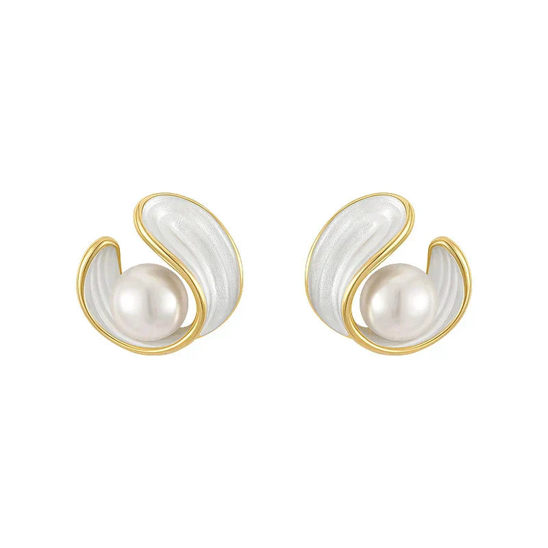 Beautiful White Pearl Drop Earrings - Luxicro
