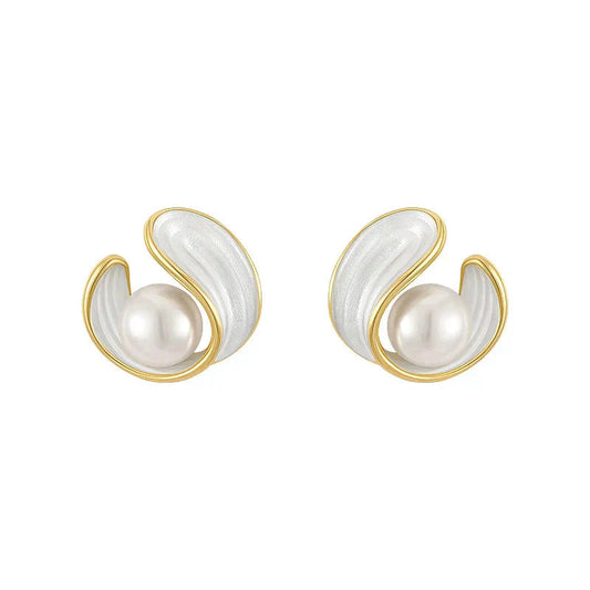 Beautiful White Pearl Drop Earrings - Luxicro