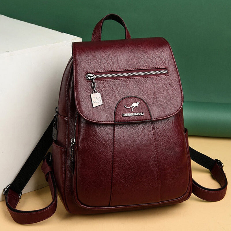 Classic Genuine Leather Daily Backpack for Ladies - Luxicro