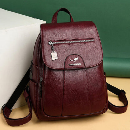 Classic Genuine Leather Daily Backpack for Ladies - Luxicro