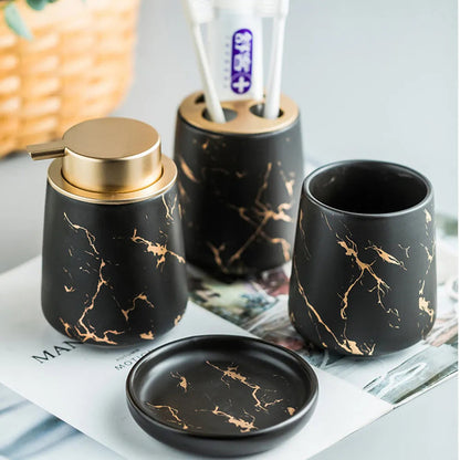 Elegant 4-Piece Bathroom Accessory Set Modern Ceramic