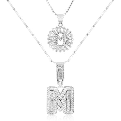 Custom 14k Gold Letter Diamond Necklaces